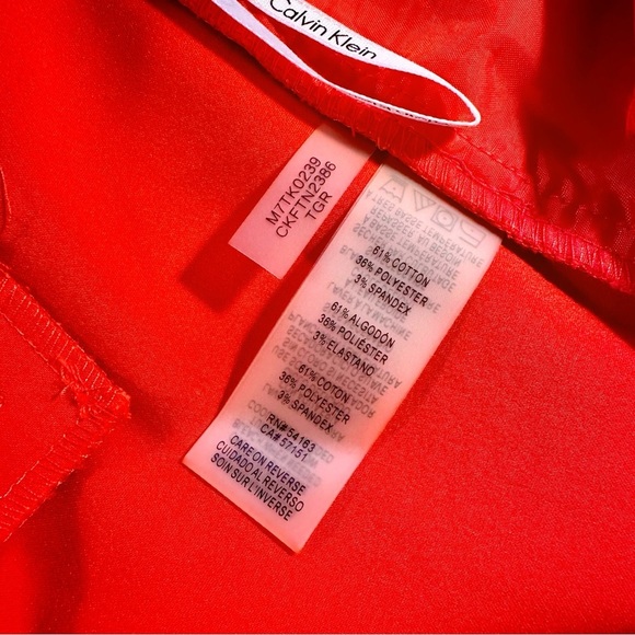 NWOT Calvin Klein ‘Women’s Zip-Detail Ankle Pants’ in Tomato Red / Orange 16 - Picture 3 of 9